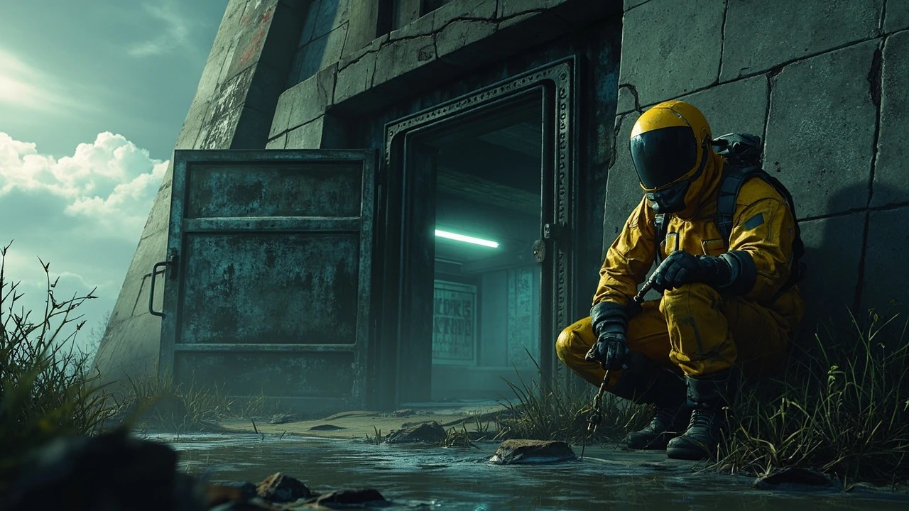 ARC Raiders operator holding the dam staff room key near the Research and Administration building